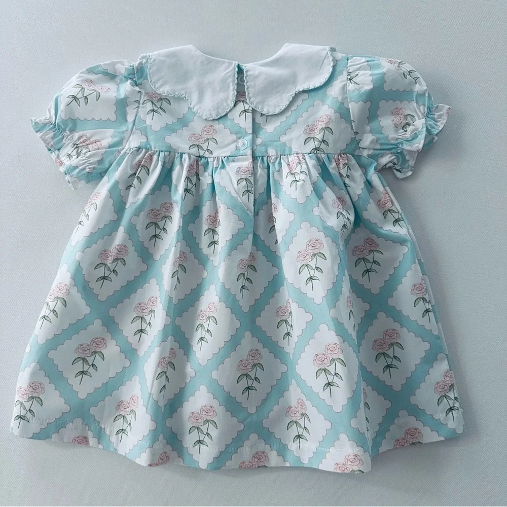 Stitchy Fish 2T Toddler Girl Blue Floral Top & Pink Leggings Set Outfit